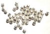 50 5mm Bright Silver Plated Pleated Bicone Beads